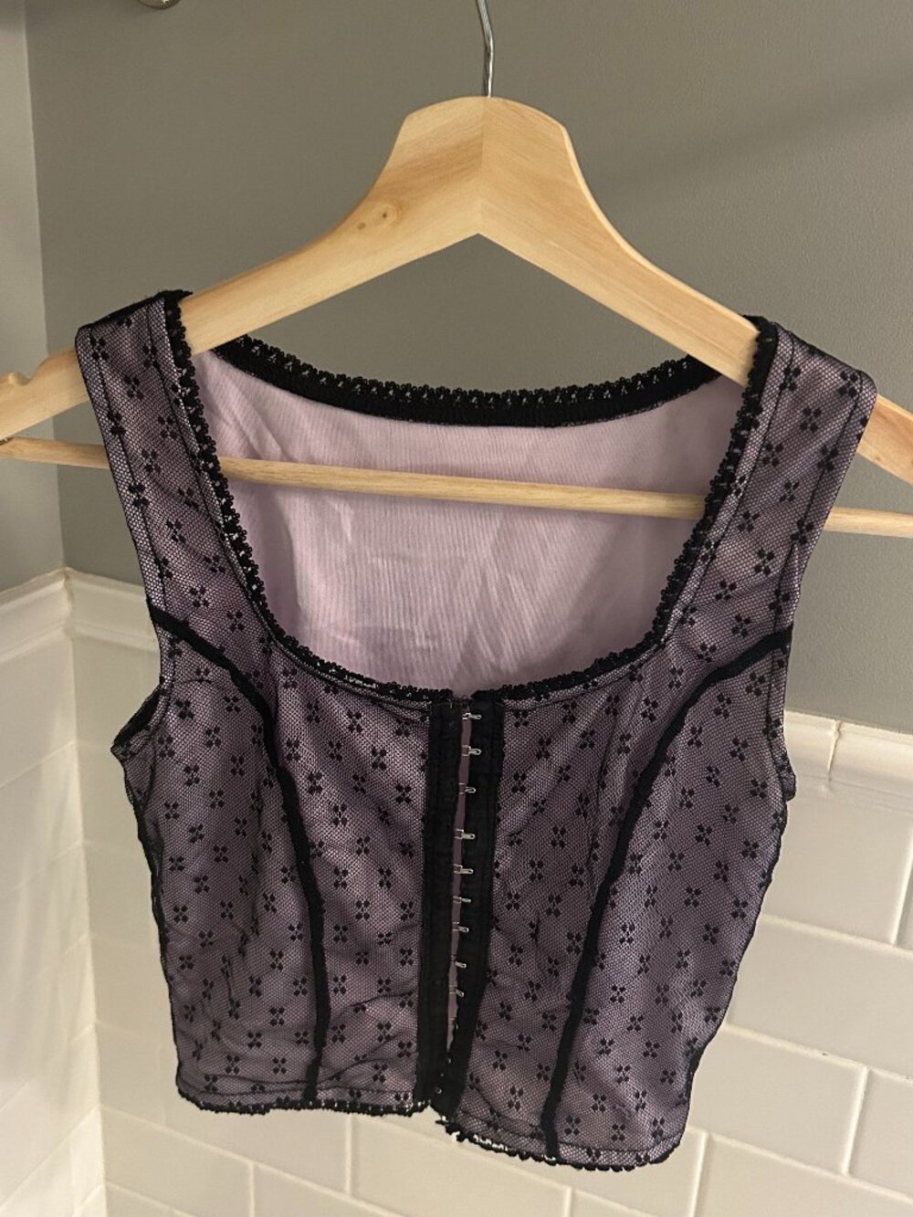 Purple Vampy Corset Crop Top